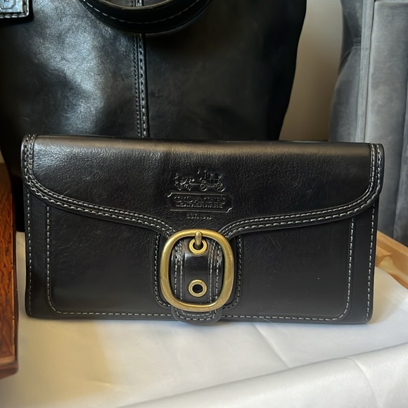 Coach Bleecker Black Leather Set - Shopper, Convertible Duffle, Demi Bag, Wallet - Picture 3 of 15